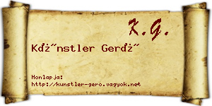 Künstler Gerő névjegykártya